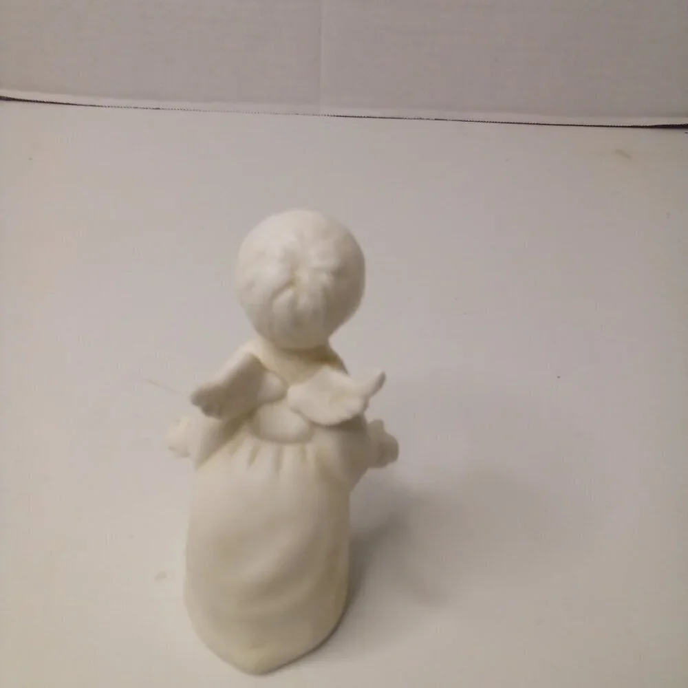 Schmid Bros Kissing Angel White Porcelain Nativity Figurine Vintage 1950s